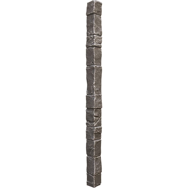 Ekena Millwork 3"W x 3"D x 48"H Universal Outside Corner for StoneWall Faux Stone Siding Panels, Slate Gray PNUOC03X48SG - main